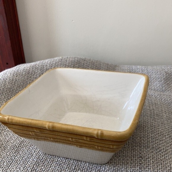 Ceramic square bowl bamboo design - Picture 2 of 4